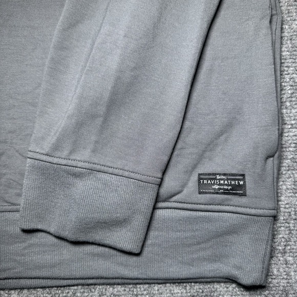 Travis Mathew Newport 1/4 Zip Fleece Mens Large Shade Gray Golf Embroidered NEW - Picture 5 of 14